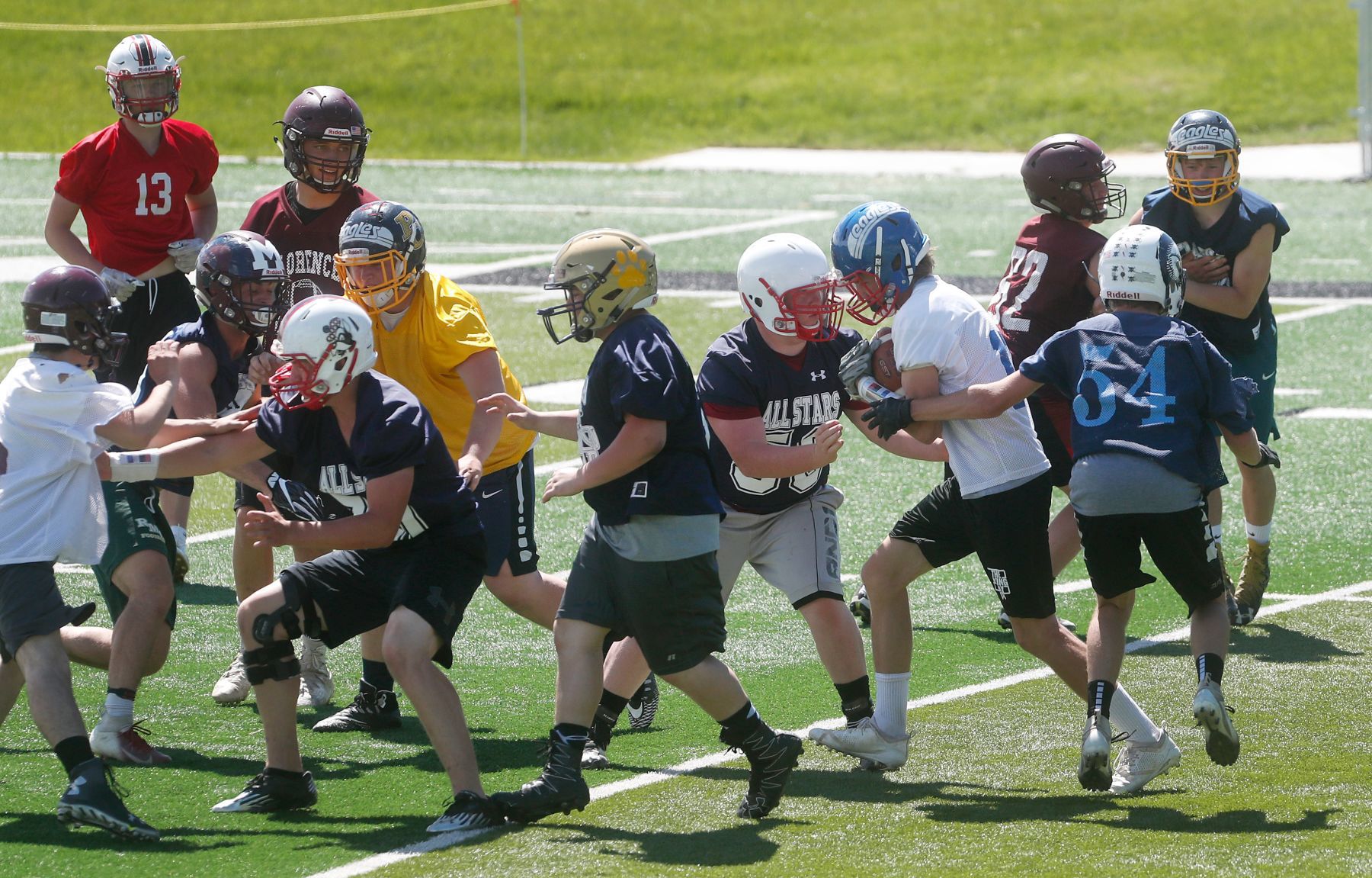 Class B All-Star football practice